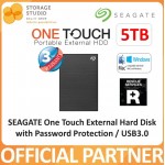 SEAGATE 5TB One Touch External Hard Drive with Password Protection / USB3.0. Singapore Local 3 Years Warranty